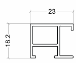 Drawing of the aluminium frame sideloader profile Y830, large straight picture frame profile. Debex Suisse AG.