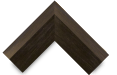 Corner sample of a dark walnut wood picture frame