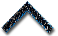 Blue and black textured chevron arrow icon with galaxy effect