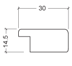Drawing of the profile for MDF Decorative Frames 660X. Picture frame producer Debex Suisse.