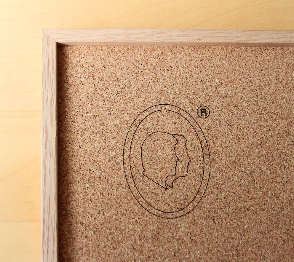 Engraving on cork surface