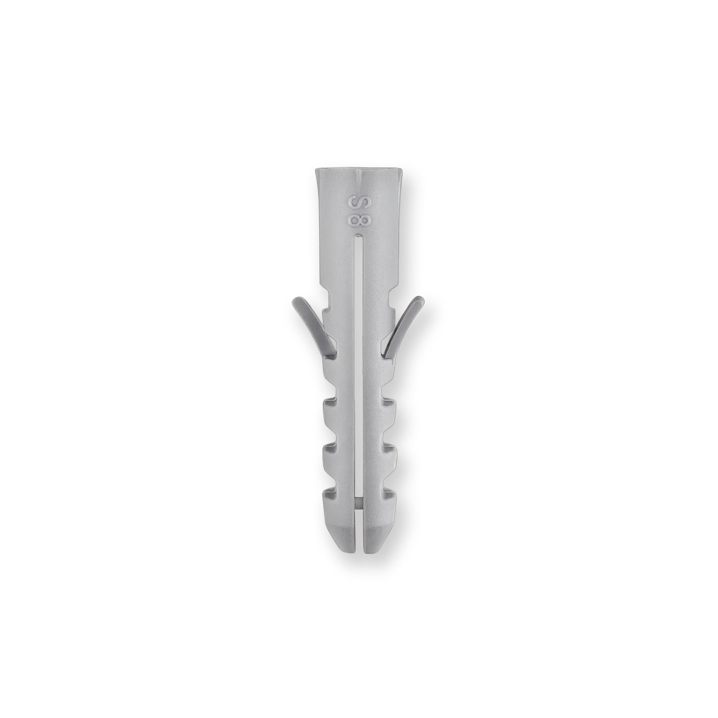 Grey plastic s8 wall plug for concrete and masonry